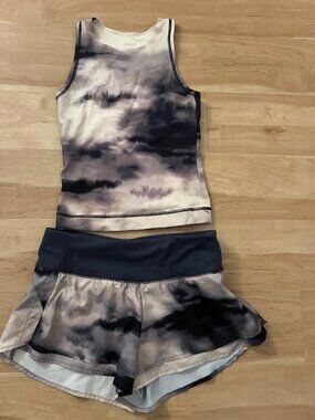 CALIA XS Essentials Fitness Tank & Shorts Daybreak Ardosia Slate XS